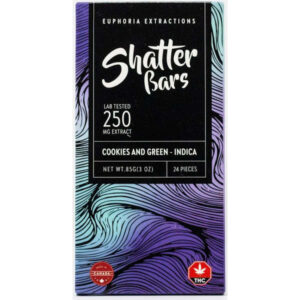 Biscuits indica de 250 mg et barre shatter à saveur verte