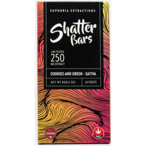 250 mg de biscuits sativa et barre shatter à saveur verte
