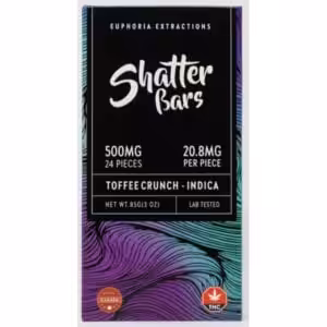 500 mg thc toffee crunch shatter bar