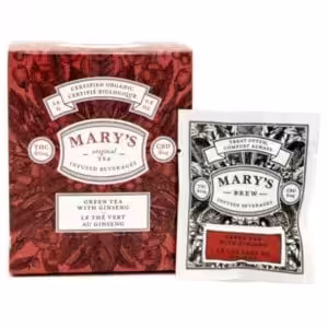 mary's wellness green tea with ginseng