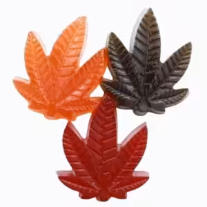 natures harvest gummies shaped like a cannabis leaf