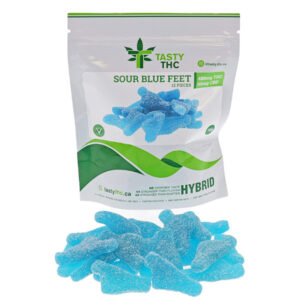 Savoureux paquet de pieds bleus aigres au THC avec bonbons à l’avant