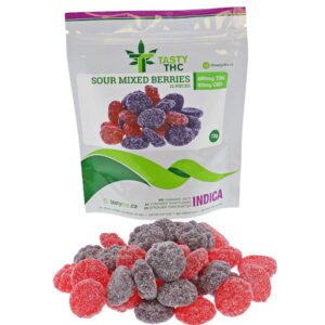 Savoureux paquet de baies aigres au THC et bonbons à l’avant