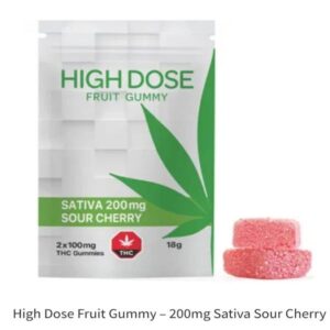 Gummies à haute dose 200 mg au goût de cerise aigre