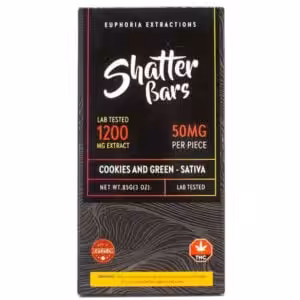 cookies and green sativa shatter bar package front
