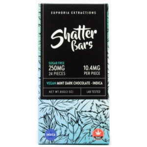 250 mg indica thc menthe chocolat shatter bar avant