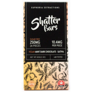 250 mg de THC Sativa Menthe Chocolat Shatter Bar Face avant