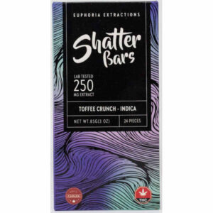 250 mg de THC Toffee Flavor Indica Shatter Bar Emballage avant