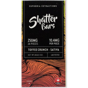 250 mg THC Toffee Crunch Sativa Shatter Bar