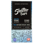 500 mg indica thc menthe chocolat noir shatter bar avant
