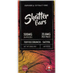 500 mg THC Sativa Toffee Flavor Shatter Bar Emballage avant