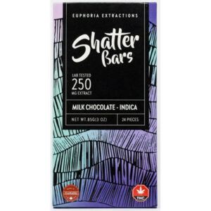 Chocolat au lait 250 mg Indica Shatter Bar Emballage