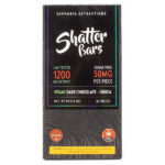Chocolat noir végétalien 1200 mg Barre shatter avant de l’emballage