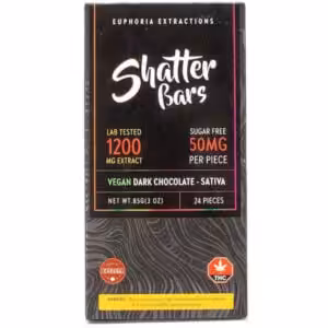 vegan 1200 mg sativa dark chocolate shatter bar
