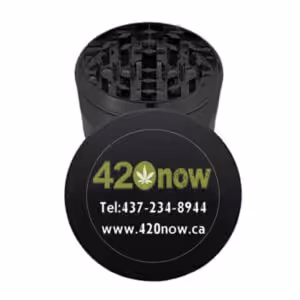 metal weed grinder with 420now logo