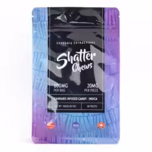 shatter chews indica 600 mg package
