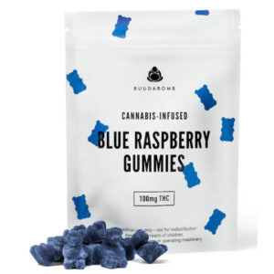 Buudabomb Framboise bleue 100 mg THC Paquet de gommes