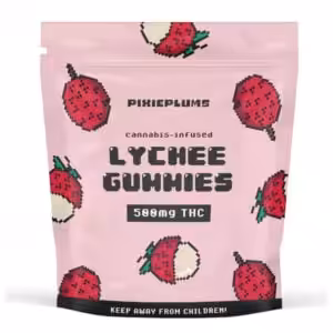 package of pixieplums lychee flavour gummies