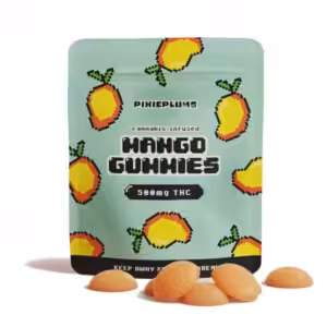 package of pixieplums mango gummies