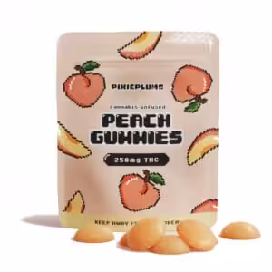 package of pixieplums peach gummies