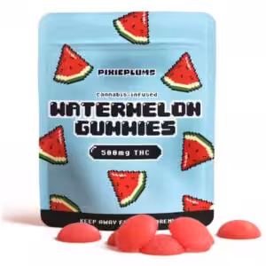 package of pixieplums watermelon flavour gummies