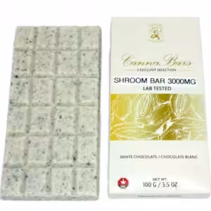popeyes extractions white chocolate 3000mg shroom bar packaging and product