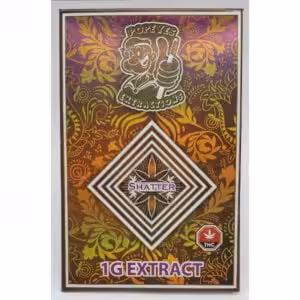 package of popeyes extractions 1 gram shatter