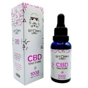 Emballage et flacon de teinture de CBD Storm Extracts 1000 mg