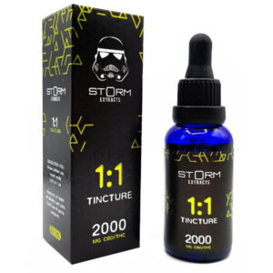 Extraits de tempête 1:1 2000mg CBD THC Tincture Emballage et flacon