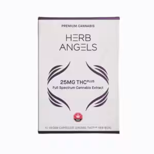 herb angels 25mg thc plus packaging