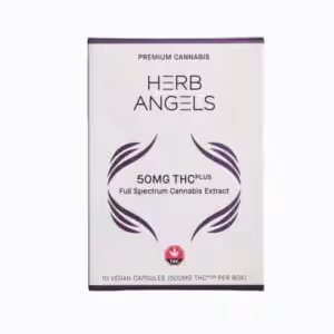 herb angels 50mg thc plus packaging