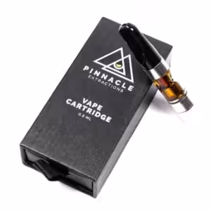 pinnacle extractions thc distillate cartridge and package