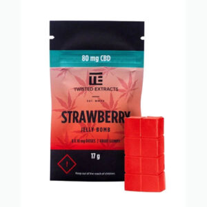 Twisted Extracts Bombe de gelée de CBD à saveur de fraise et paquet