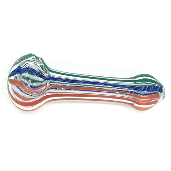Tuyau cuillère en verre borosilicate dans un tourbillon arc-en-ciel
