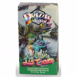 drizzle factory la kush cake strain pre-rolls package