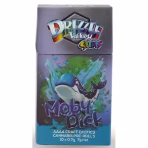 drizzle factory moby dick strain pre-rolls package