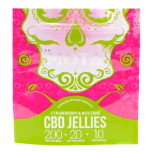 mota strawberry key lime cbd jellies packaging