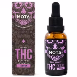 bottle of mota thc indica tincture