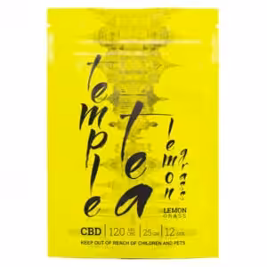package of temple tea with cbd in lemon grass flavour