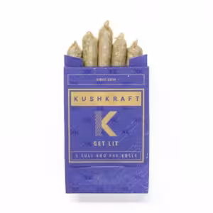 package of kushkraft 5 pack indica pre-roll joints