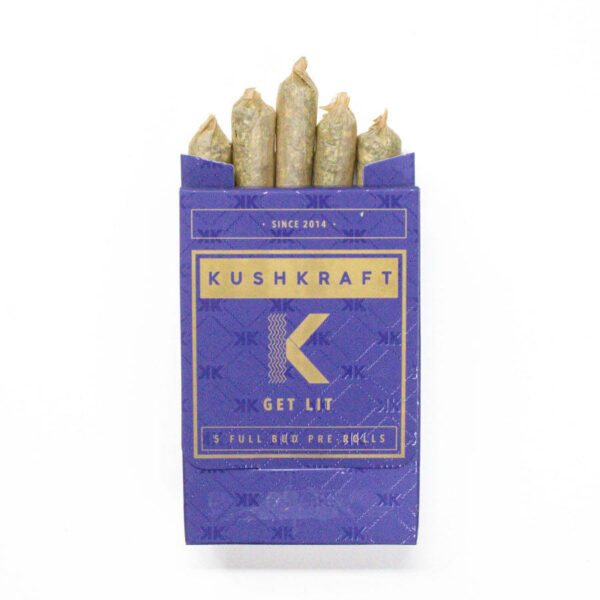 Paquet de 5 joints pré-roulés Indica de Kushkraft