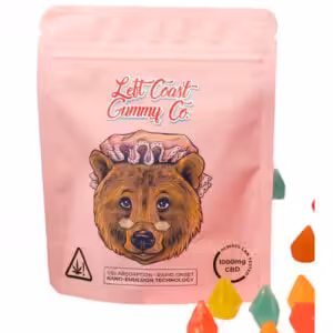 package of left coast gummies with 1000mg of cbd