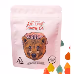 package of left coast gummies with 300mg cbd