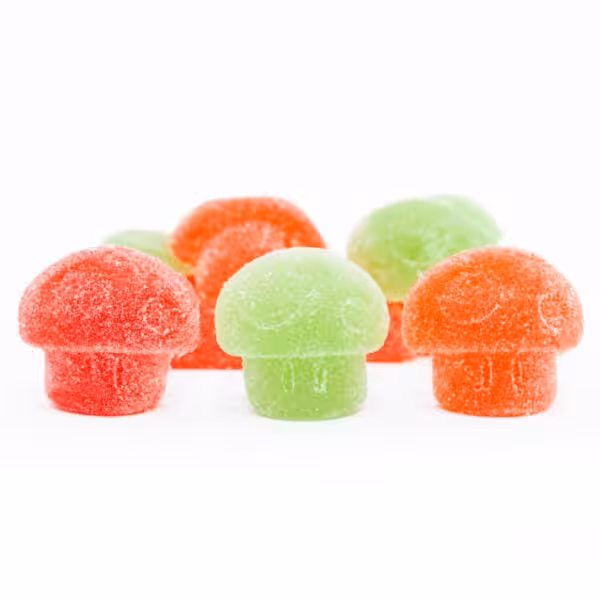 mush love gummies in mushroom shape