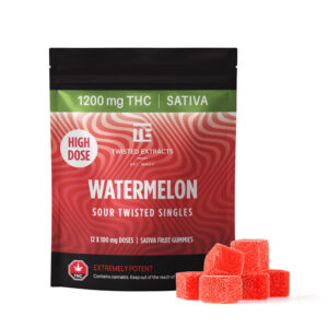 Paquet d’extraits torsadés 1200 mg en goût de melon d’eau