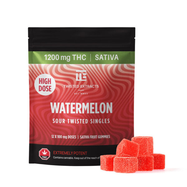 Paquet d’extraits torsadés 1200 mg en goût de melon d’eau
