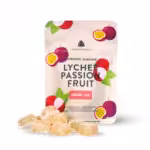 buudabomb lychee-passionfruit flavoured gummies with 500mg THC