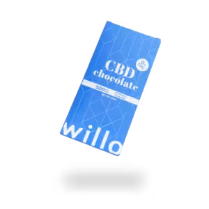 package of a willo milk chocolate bar with 500mg of CBD
