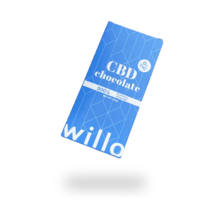 paquet d’une barre de chocolat au lait willo avec 500mg de CBD