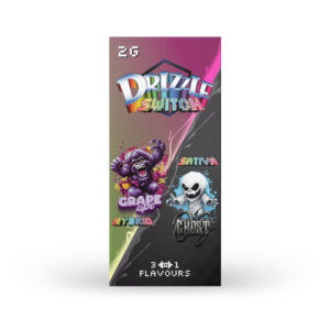 Emballage de la Cape Switch de la Driznelle Factory aux saveurs Grape Ape et Ghost OG